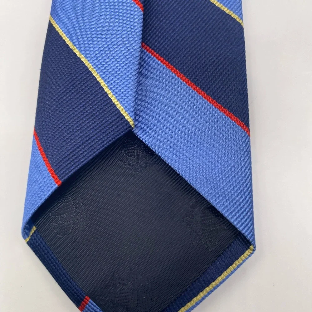 Brooks Brothers Navy and Light Blue Tie with Red and Yellow Stripes Kids